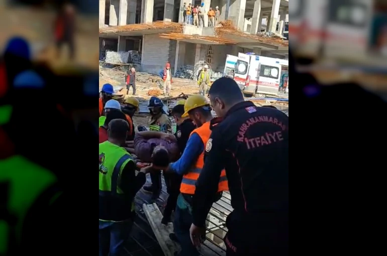 Kahramanmaraş’ta inşaatta iskele çöktü: 1 yaralı