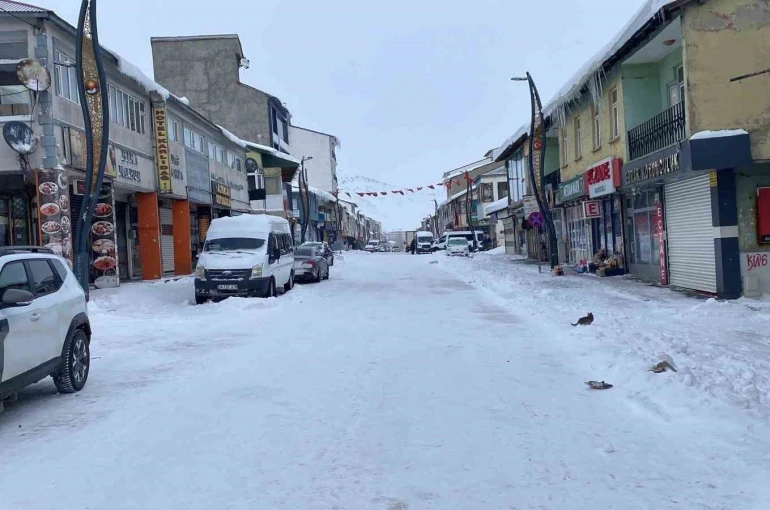 Kar ve buzla kaplı Karlıova sessizliğe büründü