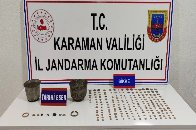 Karaman’da tarihi eser ele geçirildi: 6 tutuklama