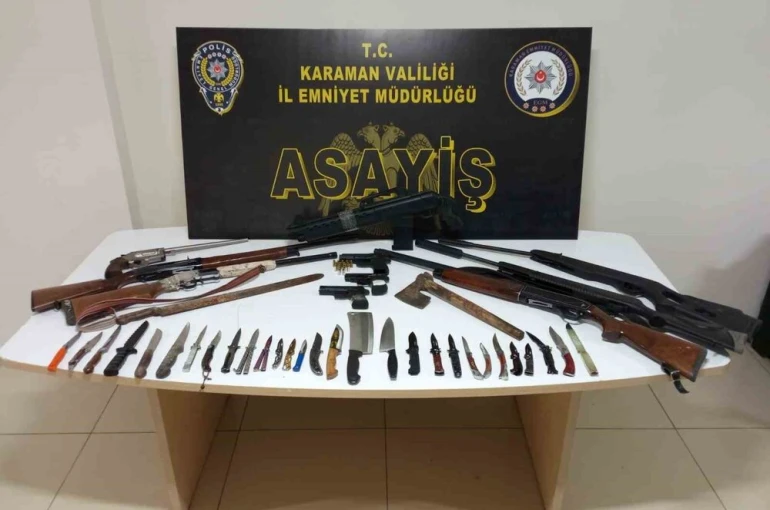 Karaman’da uyuşturucu ve ruhsatsız silahlar ele geçirildi: 8 kişi tutuklandı