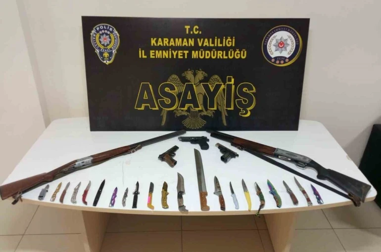 Karaman’da uyuşturucu ve silahlar ele geçirildi: 13 kişi tutuklandı