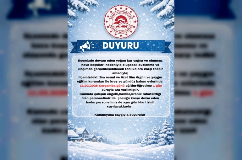 Karlıova’da eğitime 1 gün ara