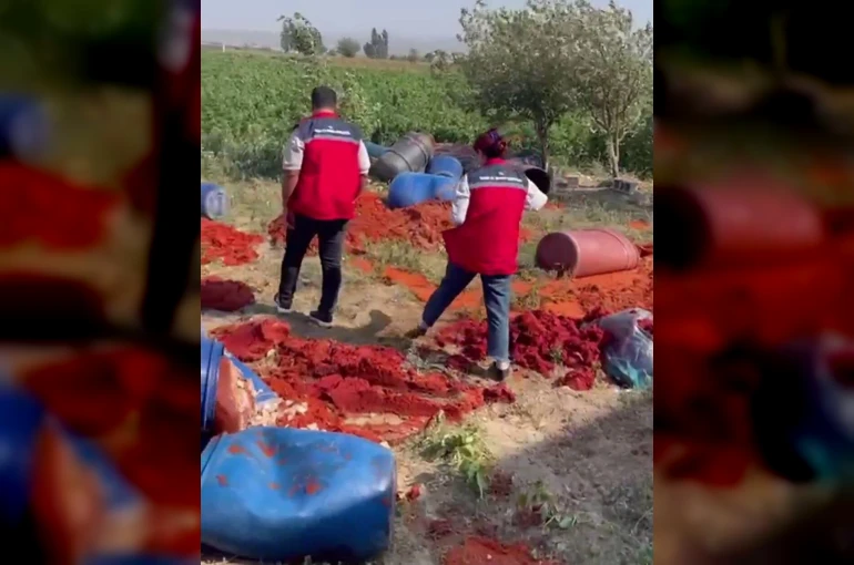 Katkı maddesi kullanılarak üretilen tonlarca domates posasına ve biber salçasına el konuldu