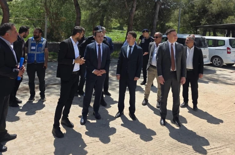 Kaymakam Algın, yapımı devam eden okul inşaatını inceledi 