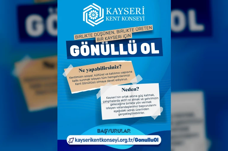 Kayseri Kent Konseyi’nde Kent Gönüllüleri Başvuruları başladı