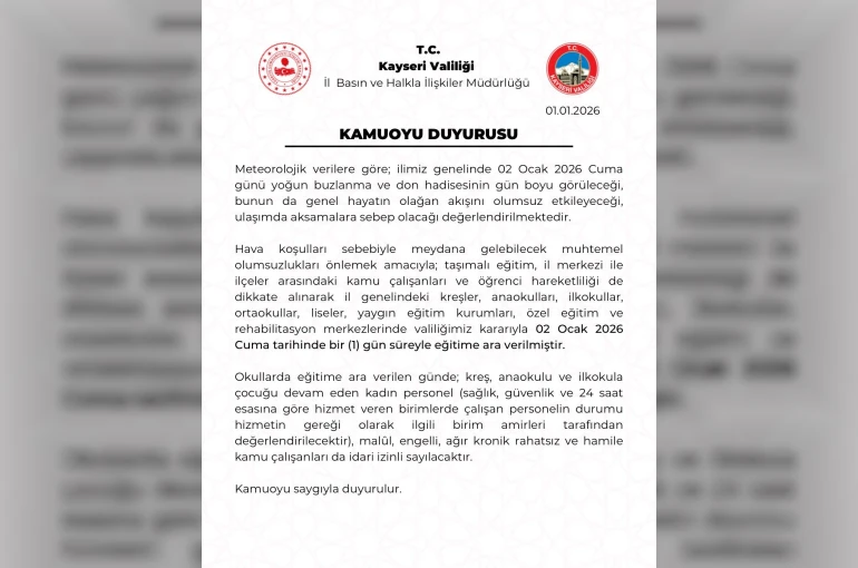 Kayseri’de eğitime kar engeli