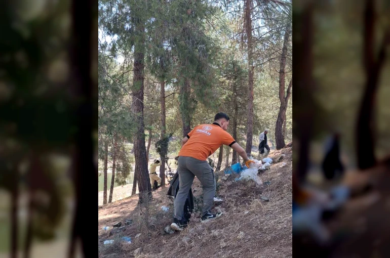 Kilis’te Tahtaköprü Barajı çevresinde temizlik çalışması yapıldı
