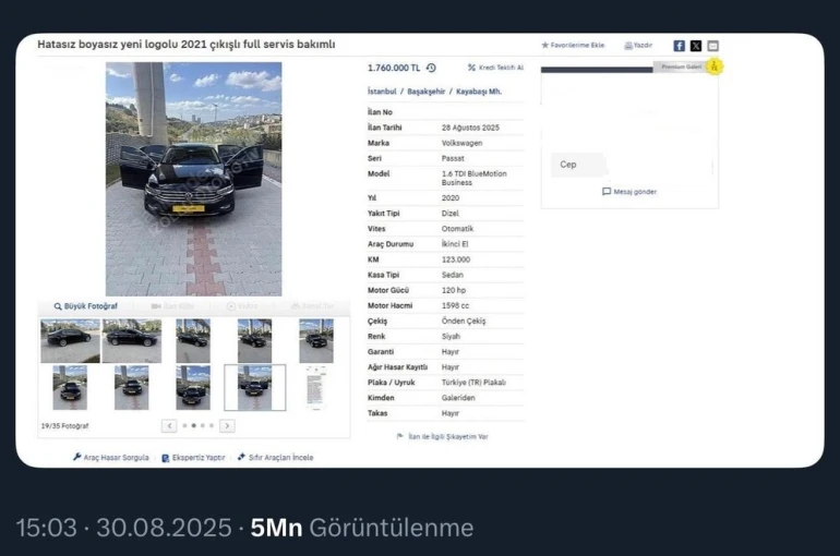 Kilometresi düşürülerek ilana koyulan araca bakanlık müdahale etti