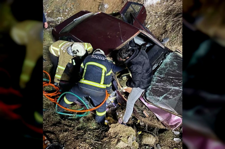 Kırıkkale’de otomobil şarampole devrildi: 4 yaralı