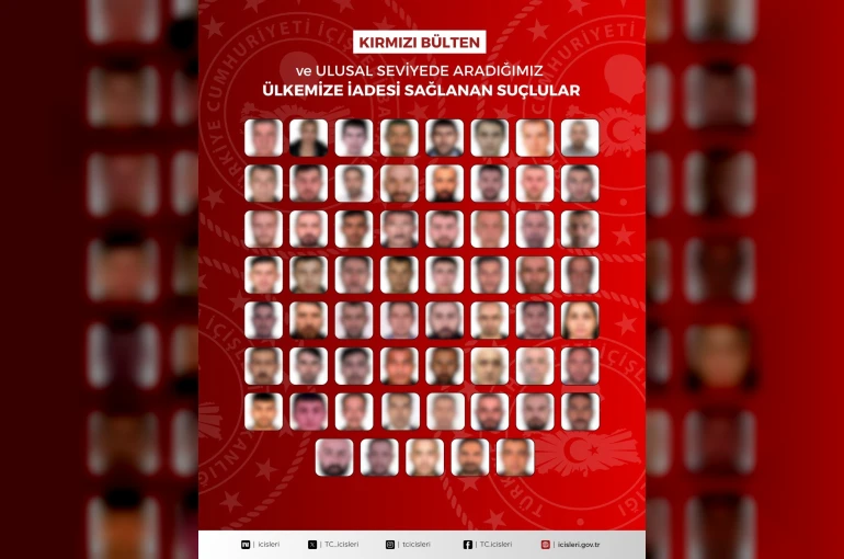 Kırmızı bültenle ve ulusal seviyede aranan 61 kişi Türkiye’ye iade edildi