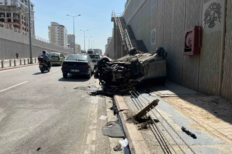 Kontrolden çıkan otomobil takla attı: 1 yaralı