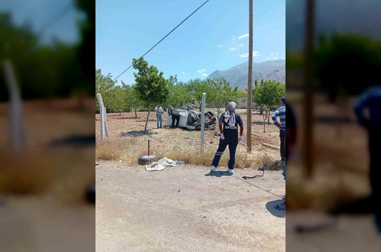 Kontrolden çıkan otomobil takla attı: 1 yaralı