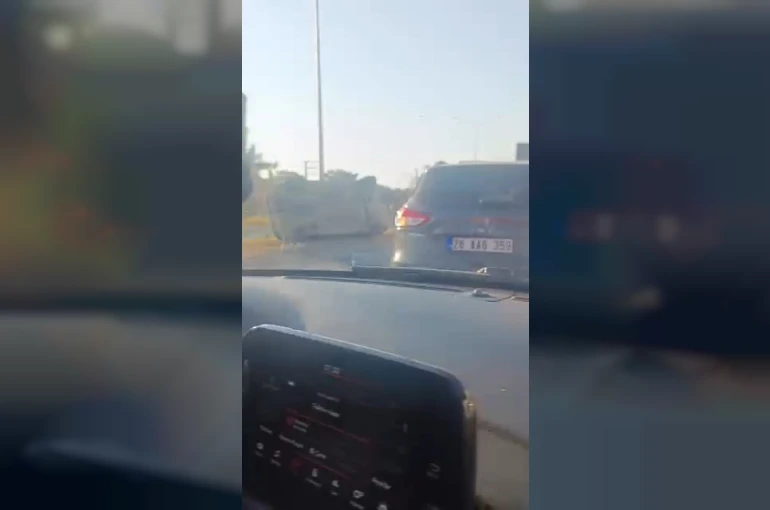 Kontrolden çıkan otomobil takla attı