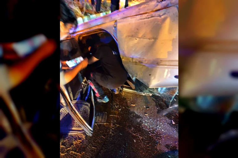 Kontrolden çıkan otomobil takla attı: 4 yaralı
