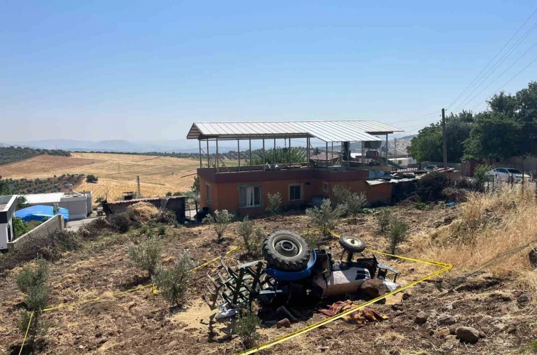 Kontrolden çıkarak devrilen traktörün sürücüsü hayatını kaybetti
