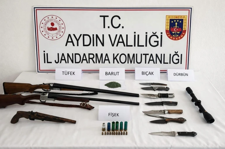 Köşk’te ruhsatsız silah ele geçirildi
