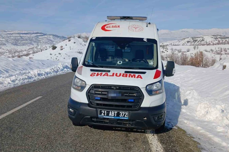 Kulp’ta arızalanan ambulans yol kenarında bekliyor