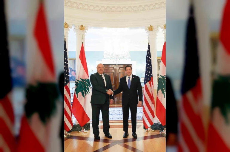 Lübnan Cumhurbaşkanı Aoun, ABD Dışişleri Bakanı Rubio ile bir araya geldi