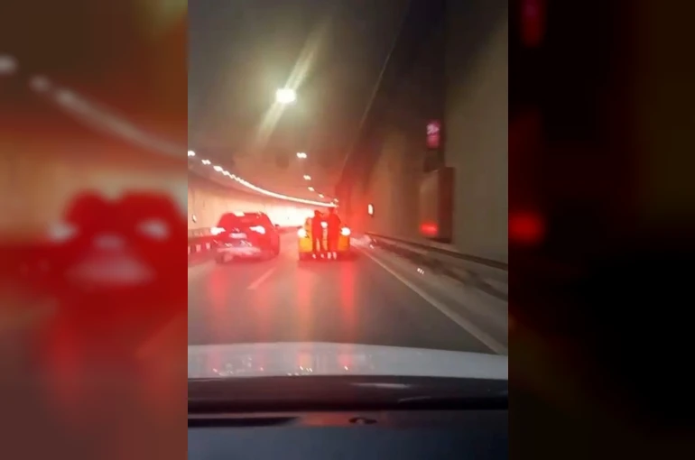 Maltepe’de tünelde tehlikeli yolculuk kamerada 