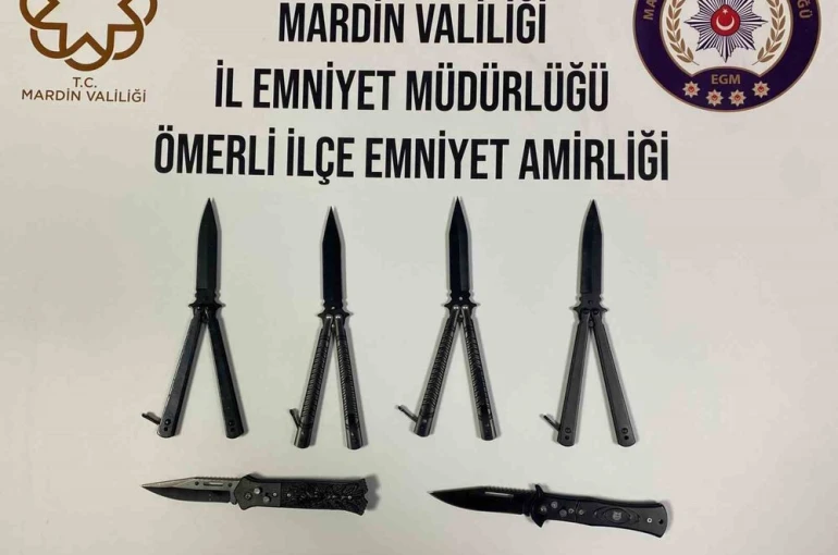 Mardin’de seyyar satıcıda kelebek ve sustalı bıçak yakalandı