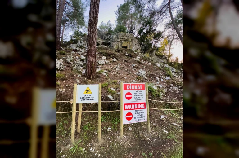 Marmaris Ticaret Odası’ndan 2 bin yıllık kaya mezarlarına kameralı koruma desteği