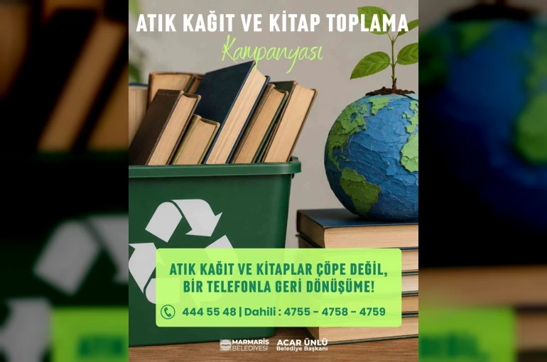 Marmaris’te atık kağıt ve kitaplar geri dönüşüme kazandırılıyor