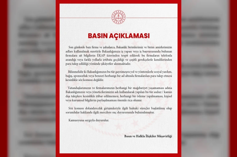MEB: "Bakanlığımızın sosyal yardım veya bağış adı altında firmalardan para talep etmesi söz konusu değildir"