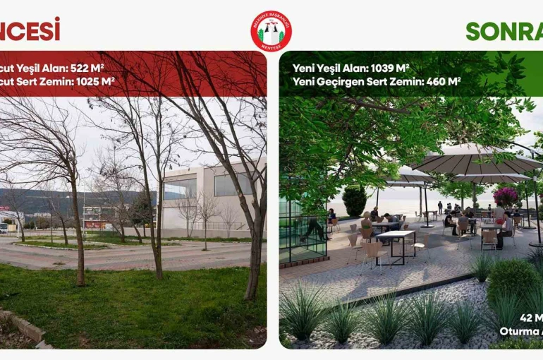 Menteşe kent merkezinde yeşil alan oranı arttırılıyor