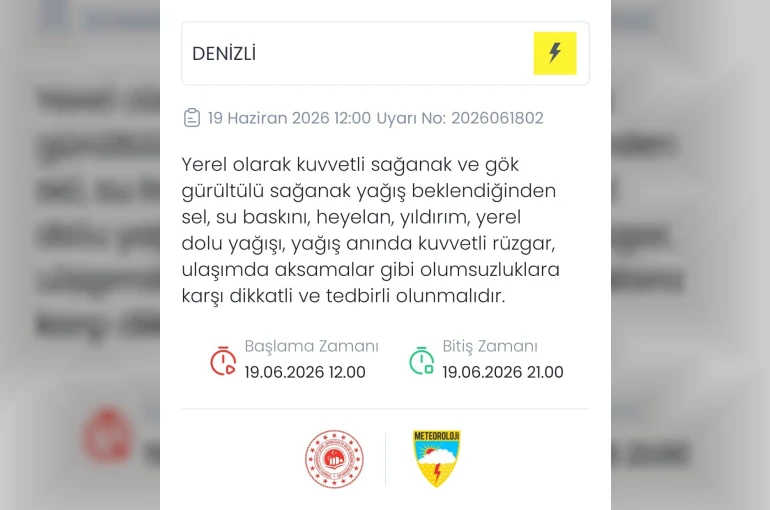Meteoroloji Denizli için yerel kuvvetli sağanak ve dolu uyarısı yaptı