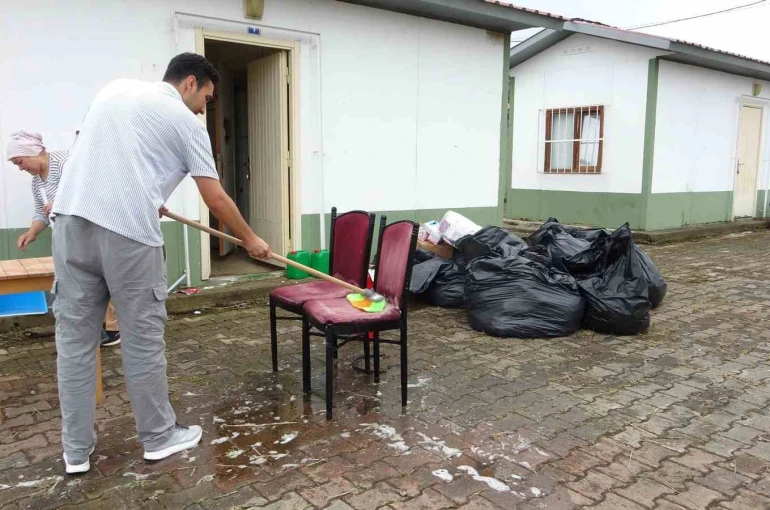 Mevsimlik fındık işçilerinin kalacağı geçici konaklama merkezinde hazırlıklar başladı