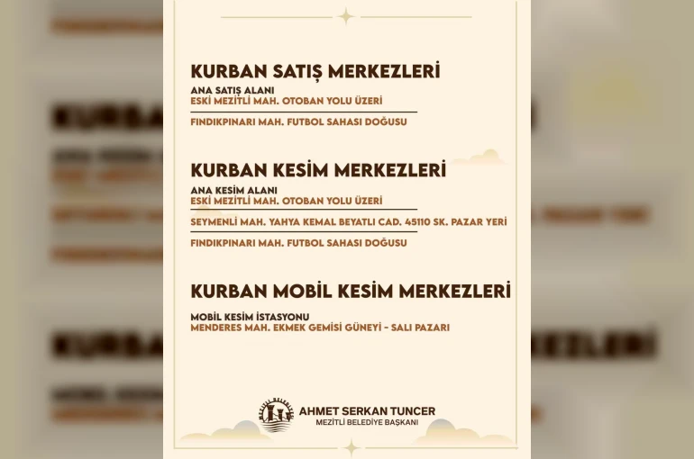 Mezitli’de kurban kesim ve satış noktaları belirlendi