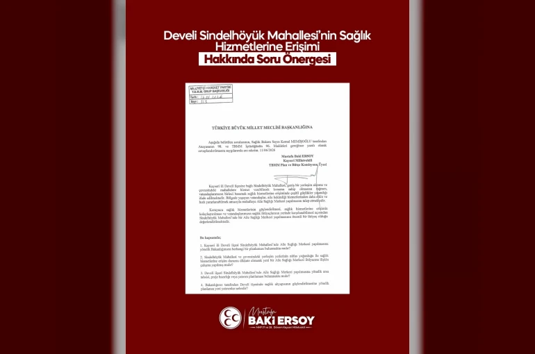 MHP’li Ersoy, Sindelhöyük Mahallesi’nin aile sağlığı merkezi talebini TBMM’ye taşıdı