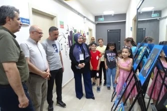 Minik ressamların büyük eserleri göz doldurdu