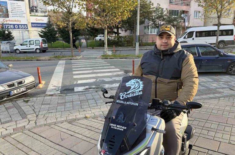 Motosikletli, viral olan yol verme anını anlattı