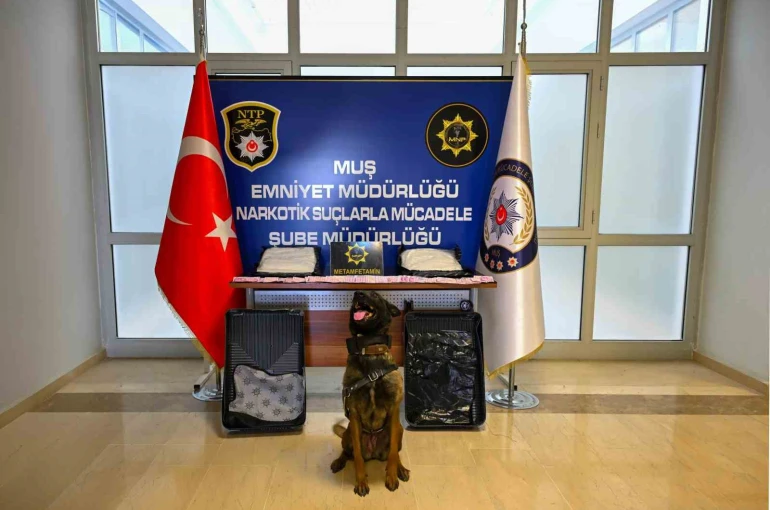 Muş’ta valizde 3 kilo metamfetamin ele geçirildi