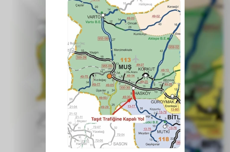Muş’ta yoğun kar yağışı: Hasköy-Mutki yolu ulaşıma kapandı
