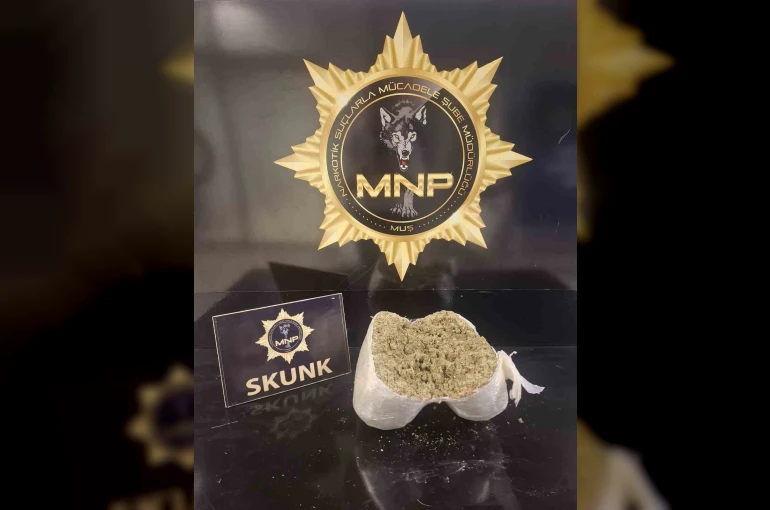 Muş’ta yolcu otobüsünde 2 kilo 72 gram skunk ele geçirildi