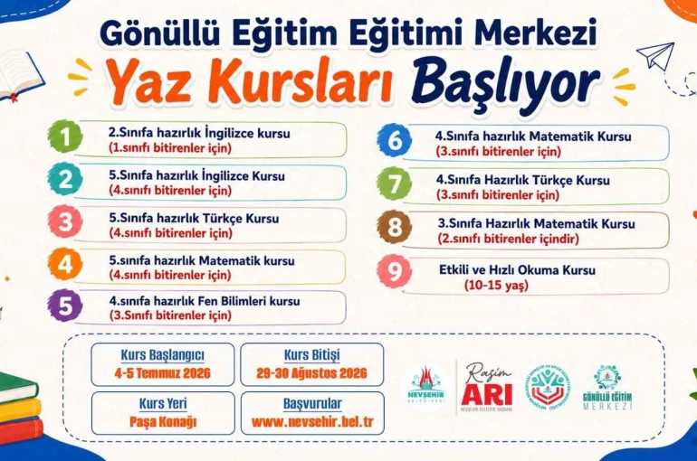 Nevşehir’de ücretsiz yaz kursları başlıyor