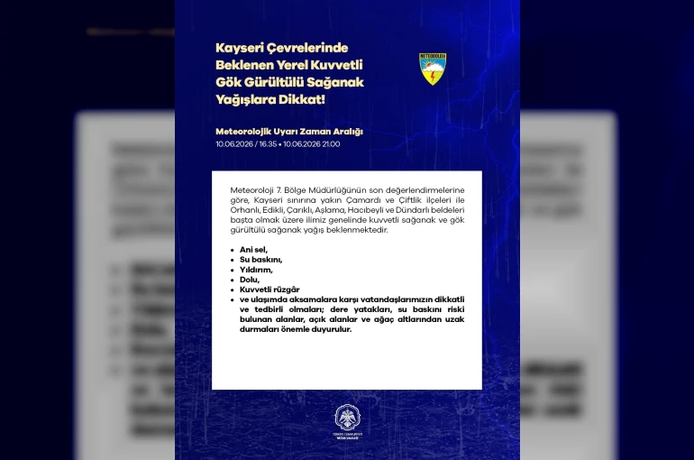 Niğde için kuvvetli yağış uyarısı