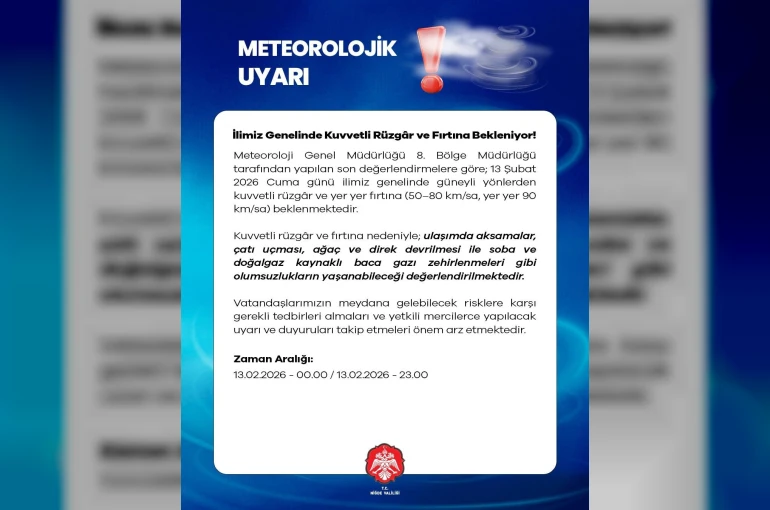 Niğde Valiliğinden fırtına uyarısı