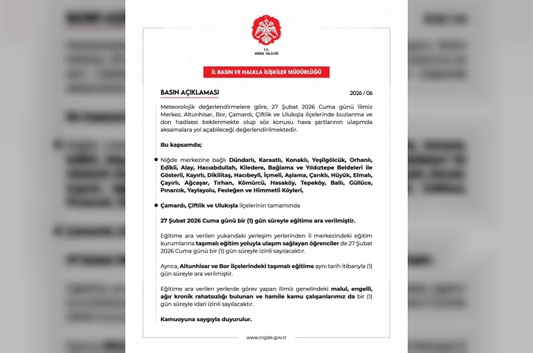 Niğde’de bazı okullarda eğitime ara verildi 