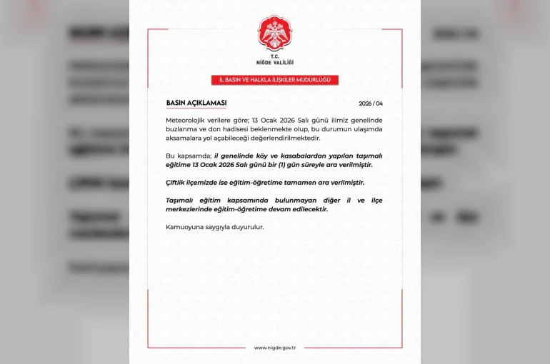 Niğde’de buzlanma nedeniyle taşımalı eğitime 1 gün ara verildi