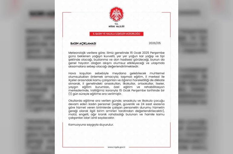 Niğde’de eğitime kar engeli