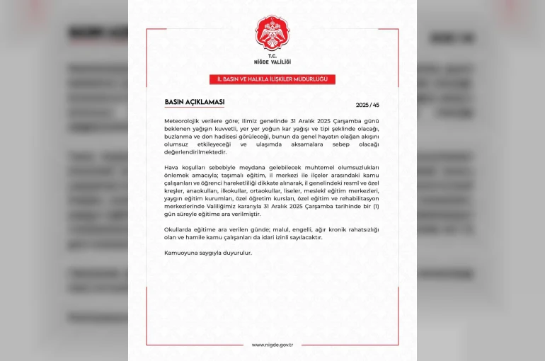 Niğde’de eğitme bir gün ara verildi