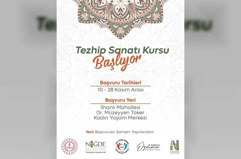 Niğde’de tezhip sanatı kursuna başvurular başladı
