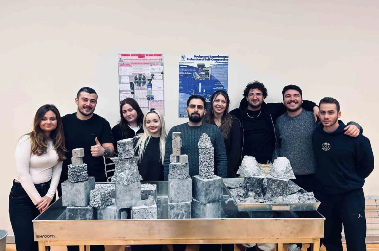 Öğrenciler, sürdürülebilir ve çevre dostu yeni nesil beton üretti