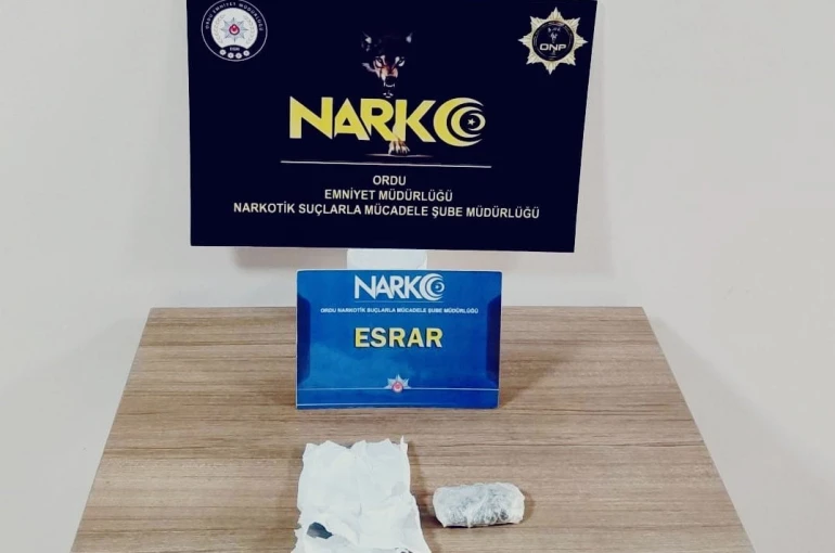 Ordu’da uyuşturucu operasyonunda 1 tutuklama