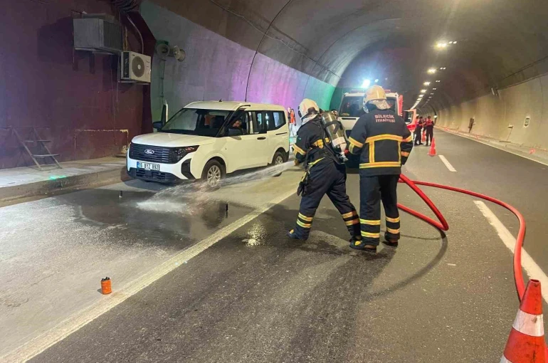 Osmangazi tünelinde yangına müdahale ve kurtarma operasyonu