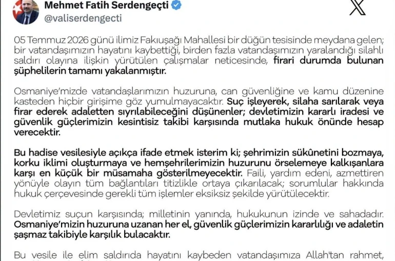 Osmaniye’de düğün salonundaki cinayette firari şüpheliler de yakalandı
