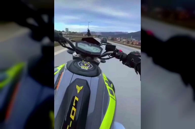 Otobanda 174 kilometre hızla ölüme meydan okuyan motosikletliye 45 bin TL ceza